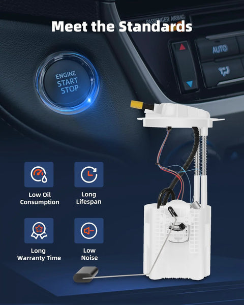 Fuel Pump Replacement E7219M For Dodge Nitro And Jeep Liberty V6 3.7L 4.0L, shown with start button and features.