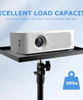 Rugged Heavy Duty Projector Stand Tripod With Adjustable 21 To 44 Inch Pole And 9.8 By 7 Inch Tray Stable Floor Mount Projector