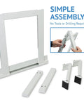 Heavy Duty Window AC Bracket No Tools Needed Easy Install Mount Holds Up To 200lbs with simple assembly components shown.
