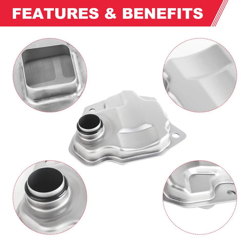 Nissan Transmission Filter And Oil Pan Gasket Kit Fits Altima Rogue Sentra NV200 31728 1XF02 31728 1XF03 5191890AA Replacement Valve Pan Gasket Oil Strainer