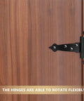 Heavy Duty Shed Door Hinges With Screws 2 Pack for Barn Doors and Outdoor Wood Gates shown on wooden surface
