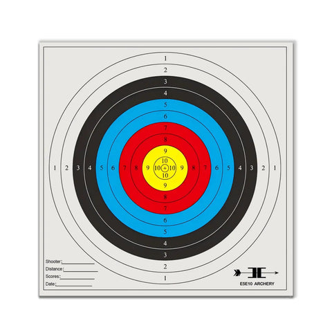 20 Pack Degradable Archery Targets Paper Made from Starch-Based Plastic, 10 ring pattern, 80 x 80 cm, eco-friendly biodegradable