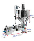 Heavy Duty Horizontal Heating Mixing Filler Machine, Runs Like A Champ For Thick Pastes And Rich Liquids, No Sweat Pneumatic Dispenser with stainless steel hopper and adjustable settings.
