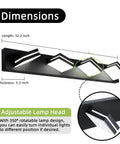 Dimensions of Four Light Matte Black Bathroom Vanity Light With 32W LED Dimmable Over Mirror, 350 Degree Rotatable Heads