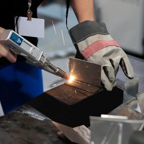 Welder using heavy duty welding blanket fireproof shield for welder metalworker fabricator mechanic shop garage construction site
