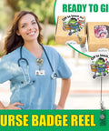 Off To Teach Art Teacher Badge Reel With Funny Frog Meme Design, Artist Badge Holder Featuring Paint Palette, Brushes, And Artsy Clip For Teachers, Professors, And Students, Great Gift For Art Class Lovers; 2x2 in ABS retractable reel