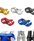 Top Notch 10 Piece AN4 An6 An8 And An10 Billet Aluminum Hose Clamp Separator Kit Perfect For Oil Fuel And Water Lines Keeping Your Rigs Tight And Leak-Free With Smooth Texture Grip. Anodized billet aluminum hose clamp separators in gold, silver, black, red and blue