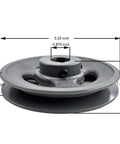 7/8 Inch Bore Single Groove V Belt Pulley 5.25 Inch OD Cast Iron Motor Pulley For A Ax B BX 4L 5L V Belts BK5578 side view
