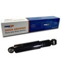 Single shock absorber from 4 Pack Heavy Duty Shock Absorbers For Trailer Suspension Systems Compatible With Intraax Vantraax Cush Ridewell Trailmobile Saf Holland Gabriel 85000 Monroe 65416 Replacement TR85000 with box packaging.