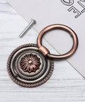 5-Piece Round Vintage Single-Hole Drawer Pulls Metal Cabinet Knobs With 47mm Ring Diameter For Wardrobe, Dresser And Kitchen Cabinets