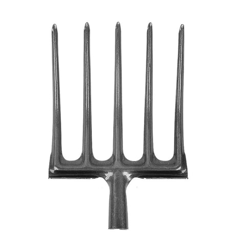 Beefy Heavy Duty Carbon Steel Digging Fork With Five Tines For Garden Soil Spading And Breaking Up Hard Ground, pitchfork style head