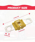 Pack Of 3 Heavy Duty 60 Amp Midi Fuses High Current Bolt On Swap For Cars Trucks Construction Gear Golf Carts Tough As Nails Zinc Terminals, 1.61x0.33 inches.