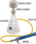 Vacuum Filtration Kit With Glass Filtration Flask And Hand Pump For Chemistry Lab Use Includes Funnel And Distillation Gear