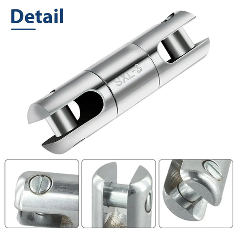 Heavy Duty Ball Bearing Swivel Cable Pulling Grip Conquers Stubborn Wire Snarls With Rock Solid Steel Build For Smooth Cable Feeds And Zero Fuss On Busy Job Sites, close-up view of steel body.