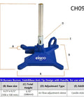 LPG Bunsen Burner with Adjustable Air Flow Cast Iron StabiliBase Anti Tip Base and Easy Grab Handle diagram