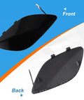 Front and back view of unpainted front bumper tow hook cover for CLA W117 2014 2015 2016 right passenger side A1178850622