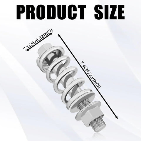 2 Pack M10x1.25 Exhaust Manifold Bolts With Springs Muffler Repair Kit Universal Fit For Most Cars Reduces Vibration And Gasket Leaks Heavy Duty Exhaust Flange Bolts For Automotive Repair showing product size dimensions.