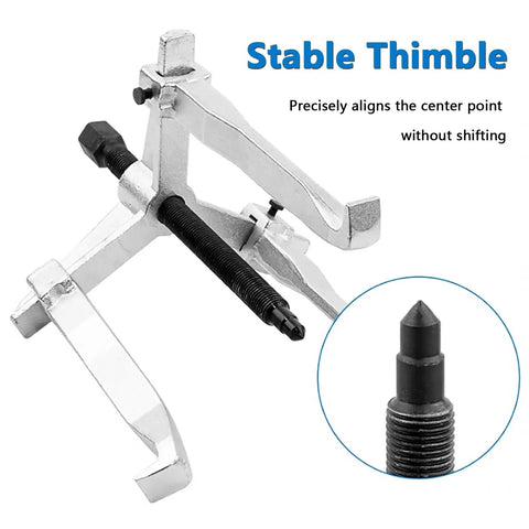 Hardcore Grease Monkey Approved Reversible Three Jaw Gear Puller Bearing Separator Removal Tool showing sturdy claw and stable thimble.