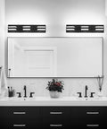 Vanity Light Fixtures Over Mirror LED Dimmable Three Light Bath Light In Black Finish, Modern Restroom Lighting For Bathroom