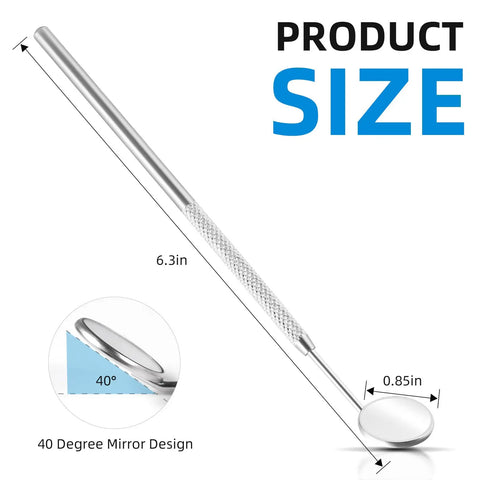 Pro Grade Stainless Steel Dental Inspection Mirror With Anti Fog Surface Curved Mouth Mirror Tool For Oral Care And Makeup Mini Reflector Non Slip Grip Durable Dental Instrument, 6.3in