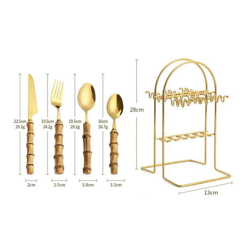 Top Shelf Stainless Steel Cutlery Set 24 Piece Silver Flatware Featuring Rust Resistant Knives Forks Spoons And A Sleek Storage Rack Heavy Duty Daily Kitchen Essential Bang For Your Buck Easy Clean Style For The Modern Home