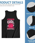 Men's 100 Percent Cotton Muscle Beater Tank Top Ultra Soft Breathable Sleeveless Gym Shirt with UVA Sun Block for Summer Workouts and Daily Grind Keeping You Cool and Fresh, black tank top with basketball graphic.