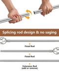 Chrome Curtain Rod With Decorative Cage Finials Built Tough Heavy Duty Adjustable Splice Rod demonstration with extension