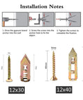 400 Piece Hammer In Drywall Anchors Kit With Self Tapping Screws For Plasterboard Sheetrock Direct Install Tip, DIY Friendly And Easy To Use For Cabinet Mounts Shelves Brackets Picture Hanging Home Improvement, Durable Galvanized Steel, 12x30 and 12x40 sizes