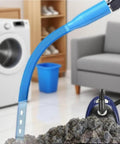 Universal Vacuum Hose Attachment For Dryer Vent Cleaning Kit Fits All Vacuums Blue Deep Reach For Behind Appliances And Narrow Spaces No Fuss Easy Home Cleaning Accessory shown cleaning lint behind appliances.