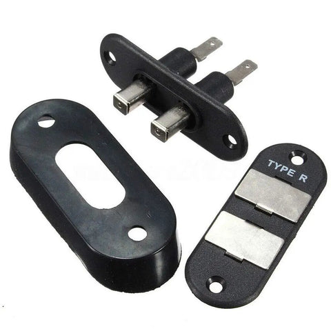 Sliding Door Contact Kit With Metal Power Transfer Connector For Central Locking Actuators, Waterproof Dustproof Spring Pin Hardware For Trucks And Utility Vehicles, Black, black metal door contact set
