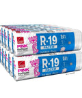 No Fuss Pink Fiberglass Insulation Batts R-19 Kraft Facing Cuts Clean Fits Tight For 2X6 Walls Covering 853 Square Feet Ten Bag Bundle.