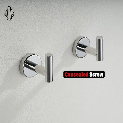 Chrome Bathroom Towel Hook Set Heavy Duty 304 Stainless Steel Wall Mounted Coat Robe Hooks For Bathroom Kitchen Garage Rust Resistant Polished Finish Easy Install Pack Of 4 TH100-CH-P4
