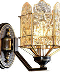 Solid Brass Wall Sconces With Glass Lantern, vintage wall sconce with glass shade, easy install lighting for bedroom or hallway.