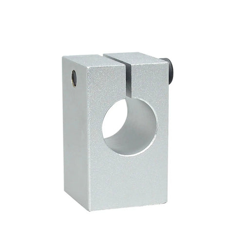 Rock Solid Flanged Shaft Support With Compact Square Mount For Linear Motion Systems heavy duty aluminum support with circular opening.