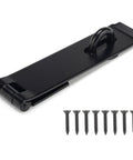 Heavy Duty Steel Hasp Latch 7 Three Quarters Inch Extra Thick Locking Hasp For Fence Gate Barn Door Shed Closet Cabinet Black Powder Coat Finish