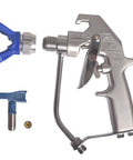 Professional Airless Paint Spray Gun Forged From Tough Aluminum And Equipped With A Blue 517 Tip For Flawless Finishes.