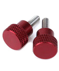 Six Pack M4 Knurled Thumb Screws 10mm Thread, High Head Aluminum Alloy Red Knobs, Knurled Shoulder Flat Tip, Durable Thumb Screws For DIY Projects