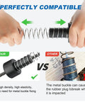 Comparison of Extra Long Zipline Spring Brake For Backyard Kits in hand, showing durability versus competitor product.