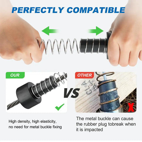 Comparison of Extra Long Zipline Spring Brake For Backyard Kits in hand, showing durability versus competitor product.