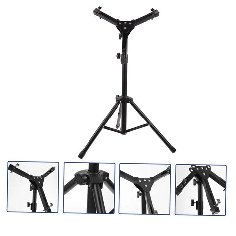 Heavy Duty Folding Drum Practice Stand Built With Beefy Alloy Rails Quick Snap Mallet Dock And Lightweight Traveling Rig Made For Serious Stick Hitters Everywhere side view showing adjustable legs and mallet dock setup