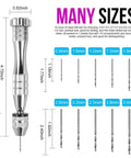 Killer Precision Steel Pin Vise Hand Drill Accompanied By Ten Mini Drill Bits Perfect For Resin Jewelry Crafting Woodworking Polymer Clays And DIY Accessories That Handle The Nitty Gritty Work Without Breaking A Sweat. Stainless steel pin vise with ten mini drill bits sizes 0.8 to 3.0mm, ideal for precise crafting.