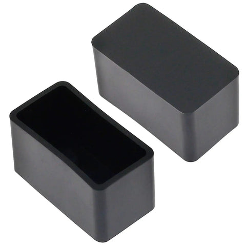 20 Pack Rectangular Rubber Furniture Leg Caps For Chairs Tables Sofas And Beds 3/4 By 1-1/2 Inches Vinyl Flexible Floor Protectors