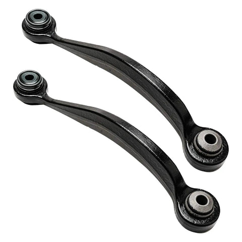 Close-up of two rearward arms from 6 Piece Rear Control Arms Kit For Chevrolet Traverse GMC Acadia Limited Buick Enclave Saturn Outlook Upper Rearward And Forward Lateral Suspension Replacement