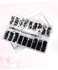Slick Miniature Screw And Bolt Assortment Kit In Clear Storage Case For Handymen And Weekend Warriors Seeking Quick Home Repair And Fine Mechanics, showing black fasteners and organizer.