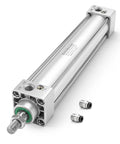 Industrial Pneumatic Air Cylinder 1.57 Inch Bore 11.81 Inch Stroke Double Acting Single Rod M12x1.25 Threaded Rod Port One Quarter Inch