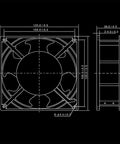 Technical diagram of 24V DC Brushless Evaporator Fan Motor Plug And Play Replacement for Atosa Refrigeration Units MGF8401GR MGF8402