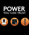 Built Tough CR2 3V Lithium Battery 2 Pack For Compact Cameras Laser Rangefinders And Specialty Flashlights With 10 Year Storage Life showcasing a camera, laser rangefinder, and flashlight.