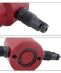 Close-up of Double Head Sheet Metal Nibbler Cutter Drill Attachment for iron, stainless steel, aluminum, plastic, and plywood.