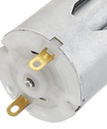 Close-up of R280 DC Motor 12-24V High Speed Micro Motor 24000 RPM Pack of 5, showing gold connectors and durable steel build.
