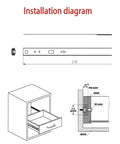 Installation diagram for Two Way Full Extension Drawer Slides 2 Pack 17mm Wide 374mm 15 Inch Length With Quick Release Latches